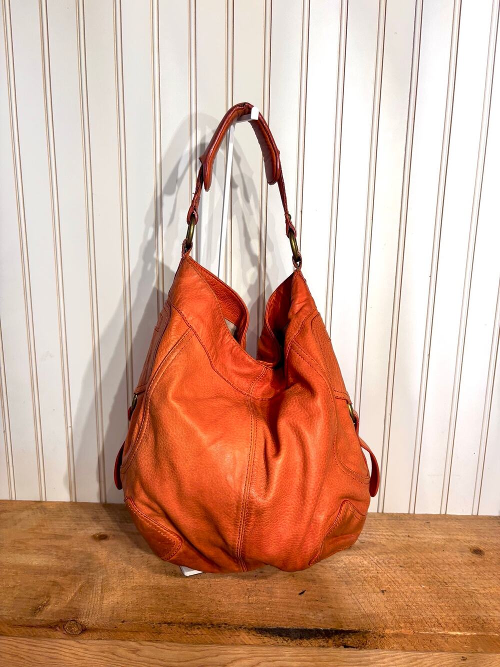 Vintage Marc New York Andrew Marc Burnt Orange Leather Hobo Bag Boho